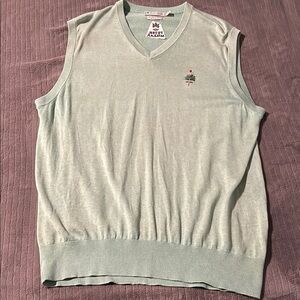Men's Light Green Sleeveless Golf Sweater
